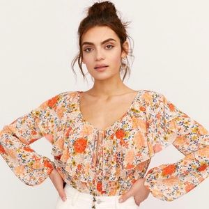 Free People Say It To Me Bodysuit in Ivory Combo